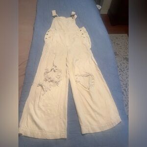 Women's Cream Denim Overalls - Free People